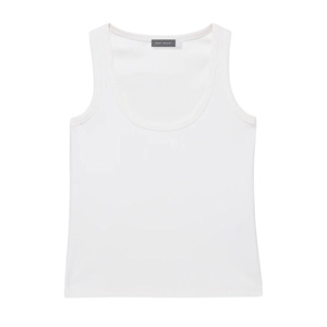 Mint Velvet White Cotton Blend Square Neck Vest